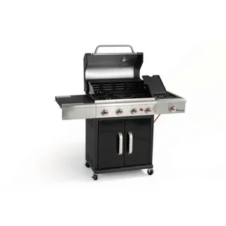 LANDMANN Triton 4.1 Grillstation Gas + Holzkohle Grill 4 Brenner BBQ Grillwagen