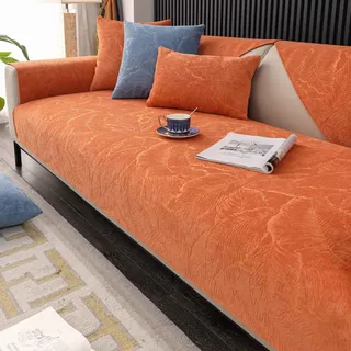 MTHGH Sofabezug Couch Bezug L-Form Sofaschoner rutschfest Sofaschutz Wasserdicht Sofa Schutzdecke Sofa Schutz Hund Kratzschutz Katze Sofa Auflagen,orange-70x180cm