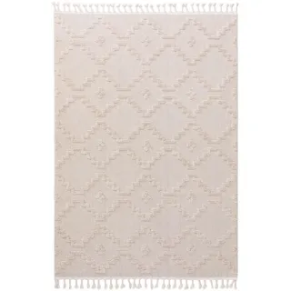 benuta pop Kurzflor Teppich Oyo Cream 80x150 cm - Moderner Kurzflor-Teppich für Wohnzimmer