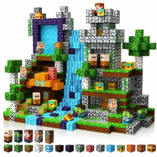 Magneverse Magnetische Bausteine 200 Stück Set - Magnetbausteine mit Waldabenteuer-Thema - Magnetwürfel für Kinder - Magnetic Blocks Montessori Spielzeug Geschenke für Jungen und Mädchen ab 3+ Jahren