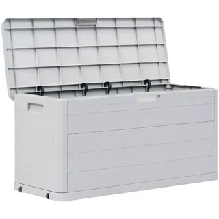Festnight Auflagenbox Wasserdicht Garten-Aufbewahrungsbox 280 L Gartenschrank Wetterfest Gartenbox Box Outdoor Truhe Balkon Aufbewahrungstruhe Sitzauflagen Box Wasserdicht Hellgrau