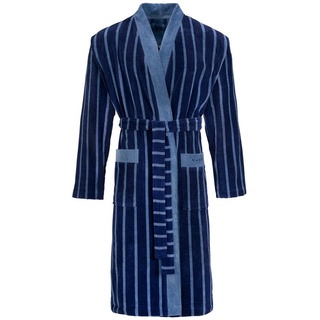 bugatti Herrenbademantel Antonio Kimono Frottier, Kimono, 100% Baumwolle blau