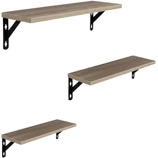 Relaxdays Wandregal Set 30 x 35 x 40 cm Hellbraun