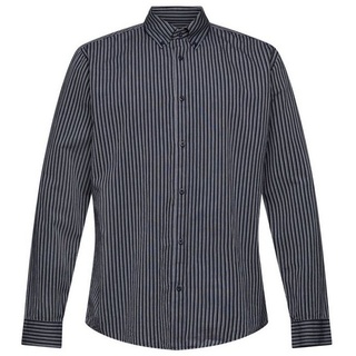 Esprit Collection Businesshemd Gestreiftes Hemd aus nachhaltiger Baumwolle blau
