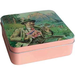 Manner Wanderdose-Design Wanderer - Rosa, 2 Abteilungen, Metall, Klassisch, Flip Top, Snackbox, Snackdose