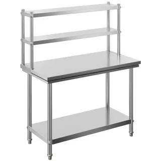 Wiltec Edelstahl Arbeitstisch 120 x 60 x 145 cm