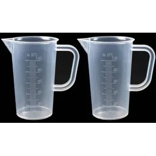 2er Set Messbecher 100ml Kleiner Plastik Messbecher mit Skala | Hitzebeständiger Mini für Küche, Labor Cocktails (Transparent, BPA-frei)