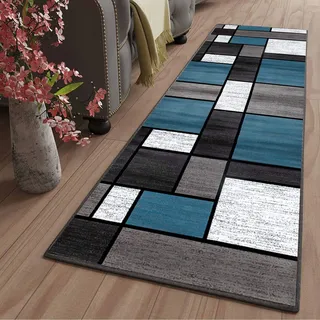 LYYK Läufer Flur Modern Waschbare rutschfest Polyester Verblassen Nicht Schlafzimmer Bettumrandung Teppich für Korridor Wohnzimmer Schlafzimmer Badezimmer, 60x240cm Color11