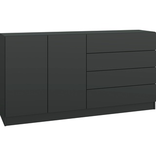 Sideboard BORCHARDT MÖBEL "Vaasa" Sideboards Gr. B/H/T: 152 cm x 79 cm x 35 cm, 4, 2, schwarz (schwarz matt) Sideboards Bestseller
