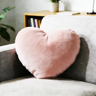 wintfarm Herzkissen Kuschelkissen Flauschig,40x35 cm Herz Kissen,Kuschelkissen Geeignet für Wohnzimmer Sofa Schlafzimmer Bett, Plüsch Kissen Herzform für Valentinstag Muttertag Geburtstag (Rosa)