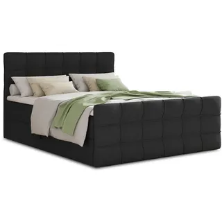 Sofnet Boxbett, (Schwarz (Inari 100), 140 x 200 cm) Schlafzimmer, Betten, Boxspringbetten