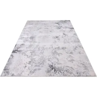Teppich ANDAS "Auri" Teppiche Gr. B/L: 200 cm x 290 cm, 12 mm, 1 St., grau Esszimmerteppiche Vintage, Kurzflor, pflegeleicht, Hoch-Tief-Struktur, Marmor-Design