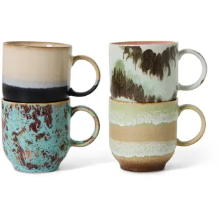 HKliving - 70's Kaffeetasse, 250 ml, abstract (4er-Set)