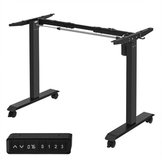 SONGMICS Schreibtisch, Computertisch Tischgestell höhenverstellbar elektrisch schwarz 135 cm x 73 cm - 118 cm x 60 cm