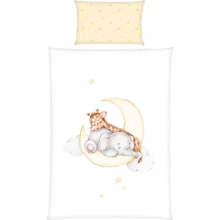 Herding Klaus Hering 2485248063 - babybest® Bettwäsche, Sleeping on the moon, Made in Green, 40x60+100x135 cm