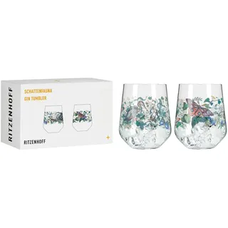 Ritzenhoff Longdrinkglas Schattenfauna Gin Tumbler 2er Set (C. Mcallister) H25 #7 #8, Kristallglas bunt