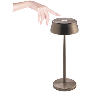 Zafferano, Sister Light Lampe, Wiederaufladbare und Kabellose Tischlampe mit Touch Control, Geeignet für den Innen- und Außenbereich, Dimmer, 2700-4000 K, Höhe 32,8 cm, Farbe Kupfer Eloxiert