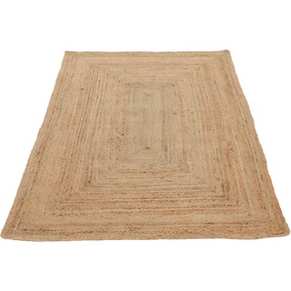Teppich Nele Juteteppich Naturfaser, carpetfine, rechteckig, Höhe: 6 mm, geflochtener Wendeteppich aus 100% Jute, quadratisch und als Läufer beige 140 cm x 200 cm x 6 mm