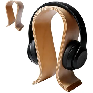 PORFOYO Kopfhörer Ständer Holz, Kopfhörerständer U-Form, Kopfhörer Halter Walnussholz, Universal, rutschfest, Dauerhaft für Zuhause, Büro, Studium