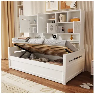 STILVORA Schlafsofa 90×200 mit Bettkasten,Tagesbett Daybett mit Stauraum&Lattenrost,Weiß weiß