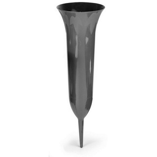 Floralo e. K. Bodenvase Kunststoff-Grabvase, anthrazit, glänzende Oberfläche, UV-beständig, witterungsbeständig schwarz Ø 12 cm x 37 cm