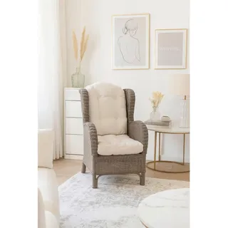 Mid.you Sessel, Braun, Textil, Rattan, massiv, Uni, Füllung: Vlies, 89x66x96 cm, inklusive Armlehnen, Wohnzimmer, Sessel, Sonstige Sessel
