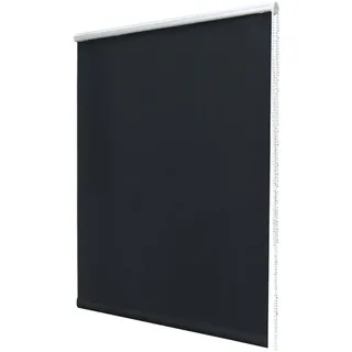 Klemmfix Verdunkelungsrollo 40cm Thermo Klemmrollo, stufenlos einstellbar bis 160cm Länge, Blickdicht, ohne Bohren (Schwarz)