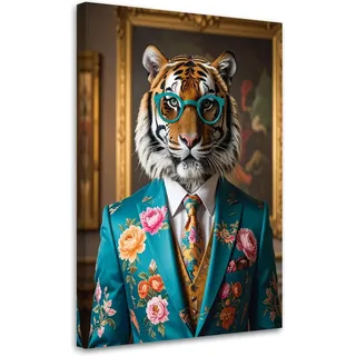 Bild Auf Leinwand Tiger In Einem Bunten Anzug Glamour 70x100