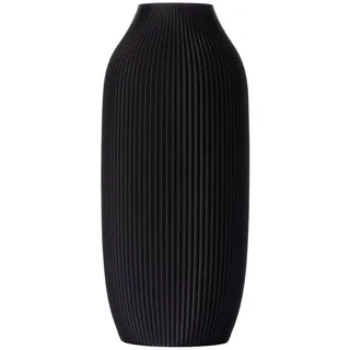 3D Vase Dekovase Stella M 22,5cm Nachhaltige Blumenvase für Schnitt-/ Trockenblumen, Deko Vase schwarz