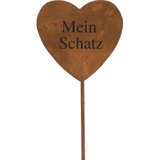 Gartenstecker Herz Rostfarben 35 cm