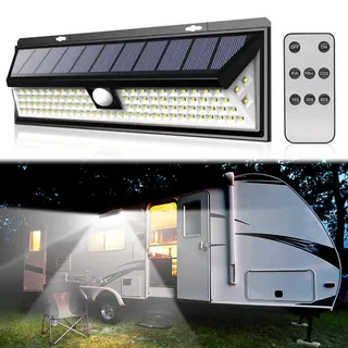 CCBASEBALL Solar-Wohnmobil-Veranda-Licht, 118 LEDs, Bewegungsmelder, Außenleuchten mit Fernbedienung, wasserdicht für Wohnmobil, Reisen, Anhänger, Camper