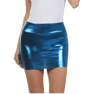 Sakkas 6924 Frauen Shiny Metallic Liquid Mini-Rock - Türkis - Große - L