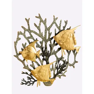 Wanddekoobjekt HEINE HOME, gold (natur, grün), B:55cm H:49cm T:4cm, Wanddekoobjekte