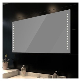 vidaXL Spiegel Badspiegel mit LED-Leuchten 100×60 cm (1-St) silberfarben 100 cm x 60 cm