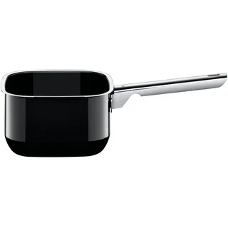 Silit Quadro Black Stielkasserolle 16cm ohne Deckel, Kochtopf klein 2l, Milchtopf Induktion, Silargan Funktionskeramik, stapelbar, schwarz