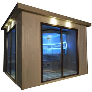 Gartensauna mit Bio-Kaminofen im Top-Design 3300mm x 3300mm