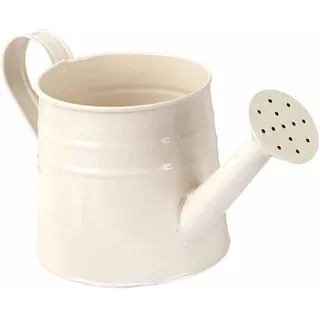 Milageto Mini-Gießkanne aus Metall, 24,5 x 11,5 cm, multifunktionaler rustikaler Blumentopf für den Balkon, Garten, Home Office, stabil, Weiß