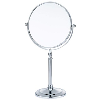 fcya Kosmetikspiegel, Vergrößerungsspiegel, 1/20-fache Vergrößerung, große Tischplatte, zweiseitig, schwenkbarer Schminkspiegel, Chrom-FinishStil 2,5–17,8 cm