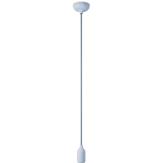 creative cables - Farbige Pendelleuchte aus Silikon mit Textilkabel - Ohne Glühbirne, Zartes blau
