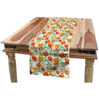 Abakuhaus Tischläufer Esszimmer Küche Rechteckiger Dekorativer Tischläufer, Blumen Garten-Frühling Branchen grün|rot 40 cm x 180 cm