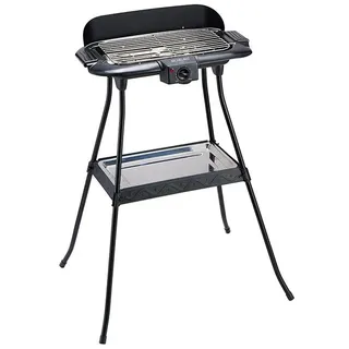 emeco Standgrill Elektrogrill Tischgrill 2 in 1 Standgrill BBQ Barbeque Elektro Garteng schwarz