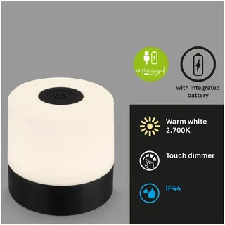 Briloner Mini LED Tischlampe Schwarz 3 St.