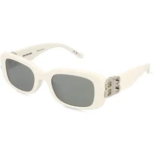 Balenciaga BB0310SK Damen-Sonnenbrille Vollrand Schmal Recycled Acetat-Gestell, weiß