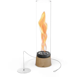 höfats Tischfeuer SPIN air (Packung, rauchfreie Tischfeuerstelle für Indoor und Outdoor), Feuerschale mit Flammenwirbel für Tischdeko, wärmende Feuersäule beige Ø 9 cm