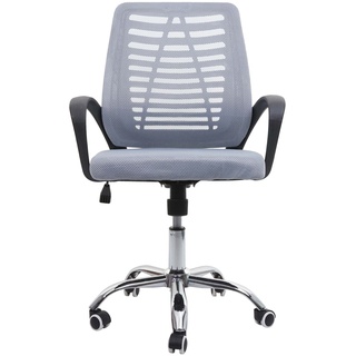 Bürostuhl MCW-L44, Schreibtischstuhl Computerstuhl, ergonomische Rückenlehne, Netzbezug Stoff/Textil ~ grau