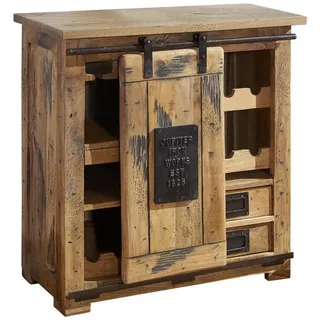 Massivmoebel24 Weinkommode Mango 80 x 82 x 40 cm beige