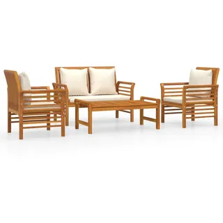 vidaXL 4-tlg Garten-Lounge-Set mit Kissen Massivholz Akazie