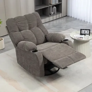 bluedeer Relaxsessel mit Fußstütze 88 x 96 x 108 cm Hellbraun drehbar
