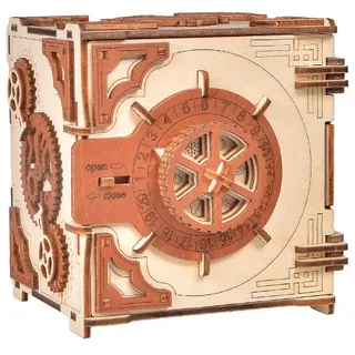 Mechanischer 3d-holztresor Für Erwachsene – Diy-überraschungsbox Mit 4-stelligem Zahlenschloss, Geschenkidee Zum Geburtstag Für Männer, Handgefertigte Spardose