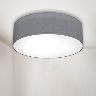 LED Deckenleuchte B.K.LICHT Lampen grau (weiß, grau) Deckenlampe Flurlampe Küchenlampe Schlafzimmerlampen Lampen Deckenlampe, Textil Lampenschirm, grau, E27, Schlafzimmer, Wohnzimmer